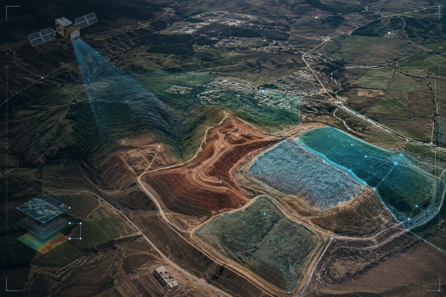 Topografik cut-fill analizi — kazı ve dolgu bölgeleri renk kodlu yükseklik modeli üzerinde
